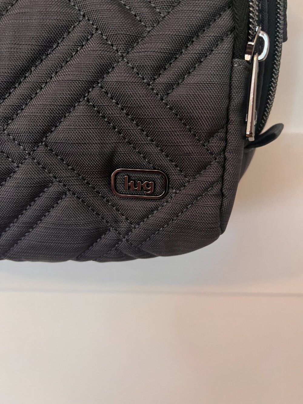 Lug Mini Ranger Crossbody Bag – Black Quilted Organizer Travel Purse - Picture 10 of 11
